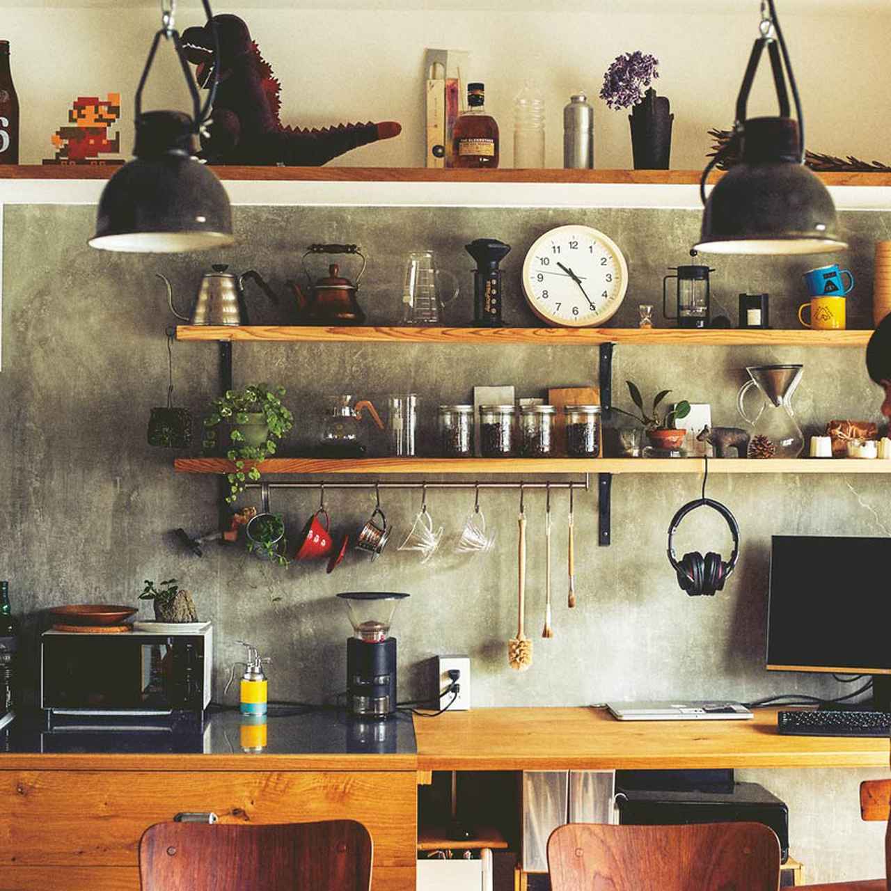 ご主人こだわりの道具の数々を部屋からいちばんよく見える場所に